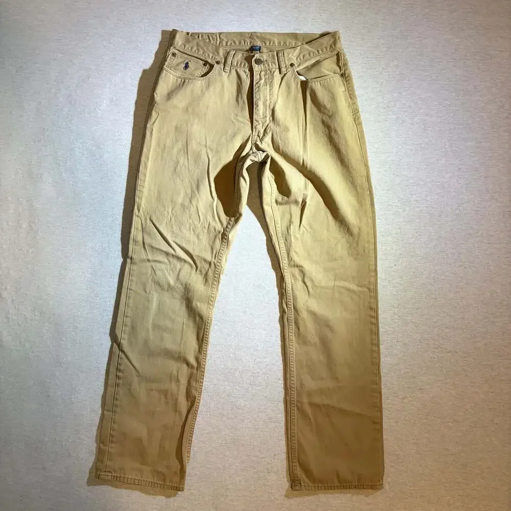 Polo Ralph Lauren Mens Beige Straight Leg Jeans Size 34x34